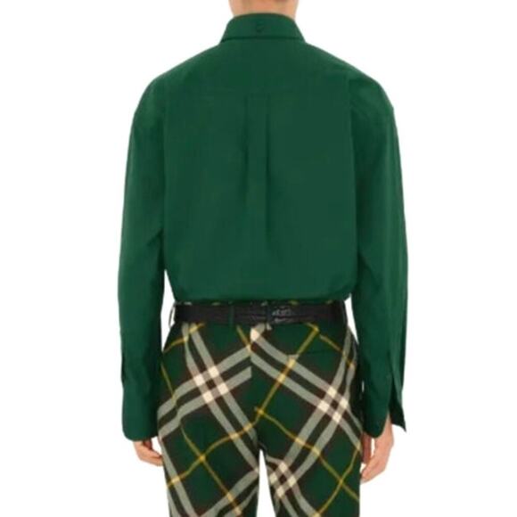 BURBERRY EKD-embroidered cotton shirt Men's size XS Color: Ivy - Picture 4 of 4